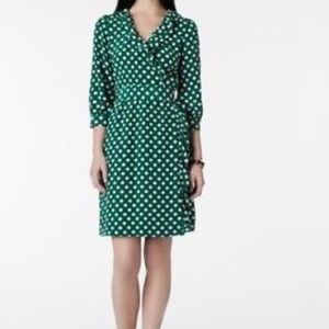 Kate Spade Green Dot Silk Wrap Dress never worn